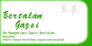 bertalan gazsi business card